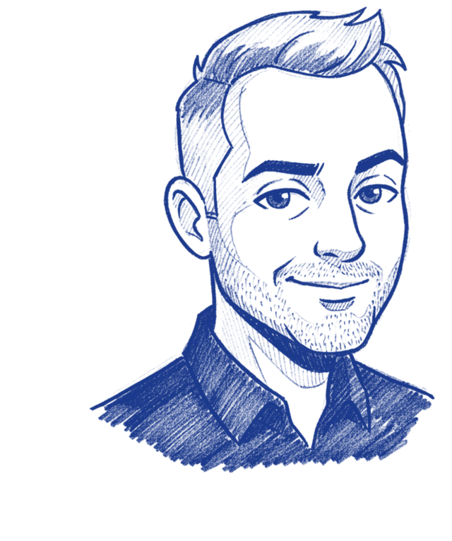 Pen sketch of Lee Ashcroft